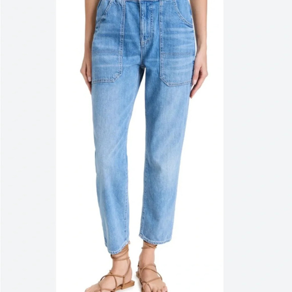 NWT Veronica Beard ARYA Jeans with Elastic Waist in Waterfall Blue ($298 retail) - Picture 3 of 12